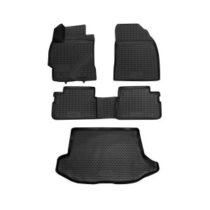 Toyota Corolla 3D Floor-Trunk Mats - Omac - Kit - Black - '07-'13